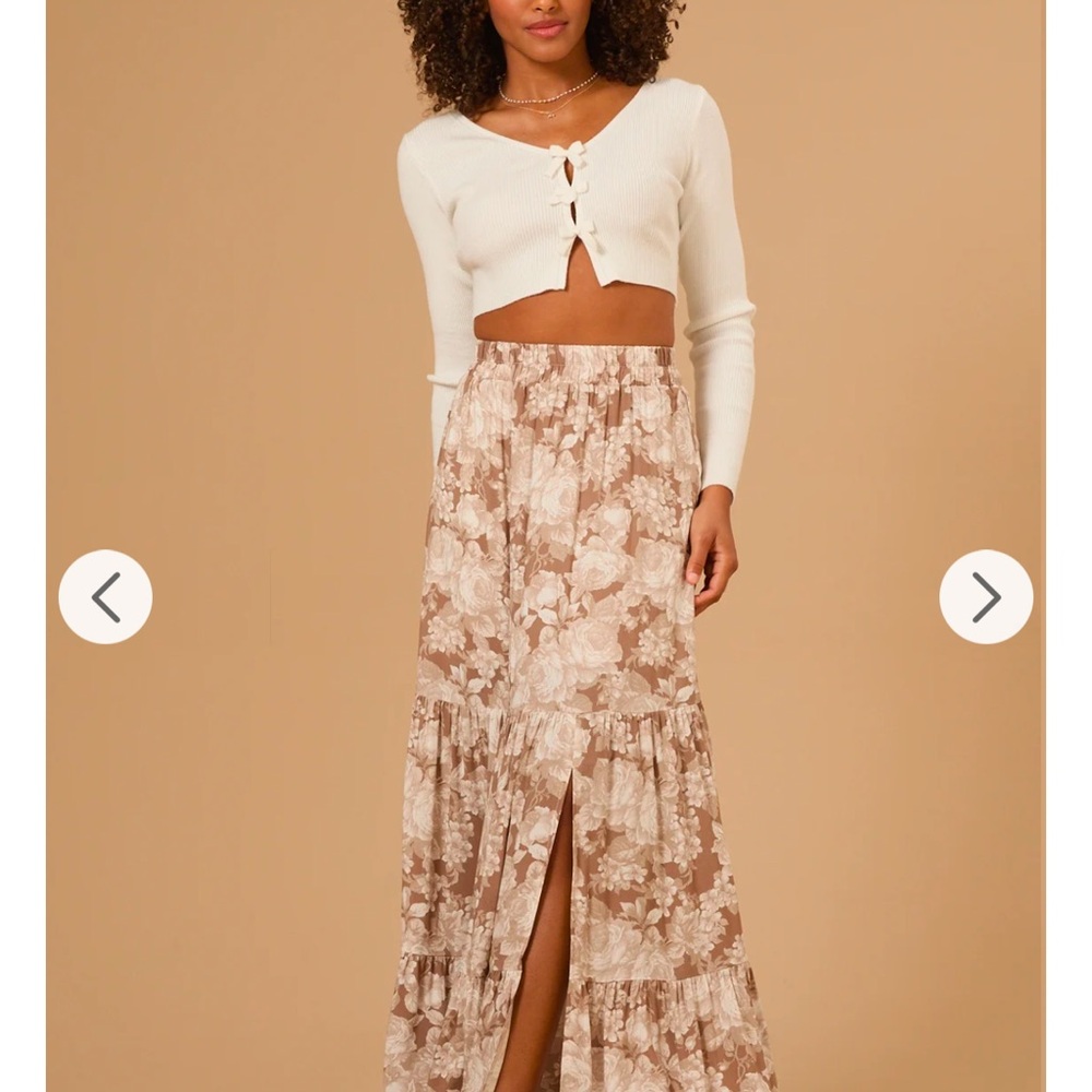 Floral Maxi Skirt Mocha